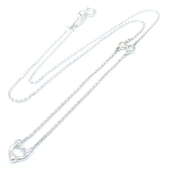 TIFFANY Silver Diamond Heart Necklace